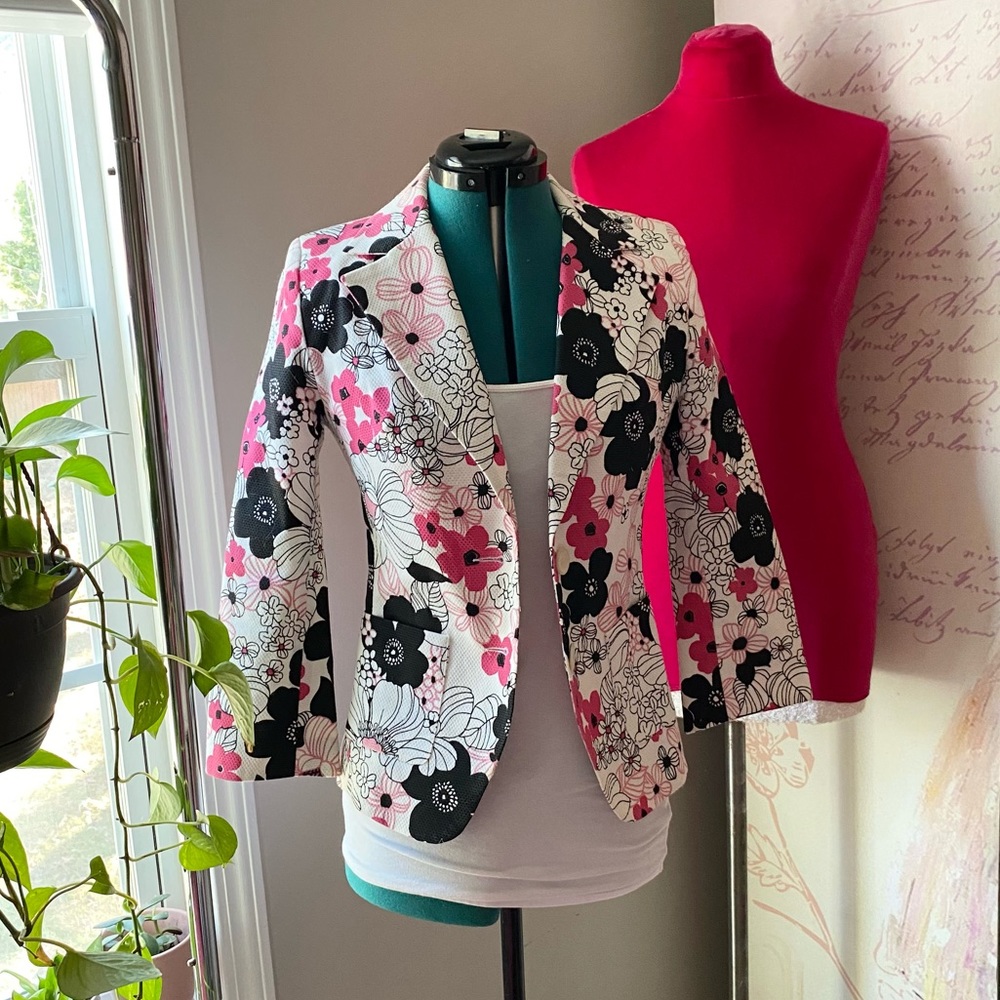 Sinequanine floral cotton blend blazer